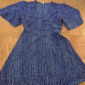 Royal blue white polka dot dress